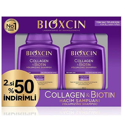 SHAMPOING COLLAGÈNE et BIOTINE BIOXCIN POUR CHUTE DE CHEVEUX